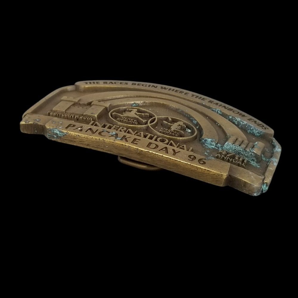 Western Associates Belt Buckle 47th International Pancake Day 1996 Solid Brass - Picture 4 of 10